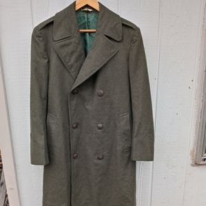 Vtg Military Trench Coat